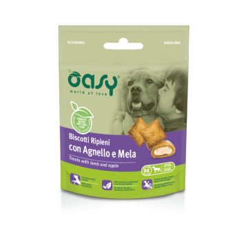 Oasy Cane Snack Biscotti Ripieni Adulto Agnello & Mela 80 Gr
