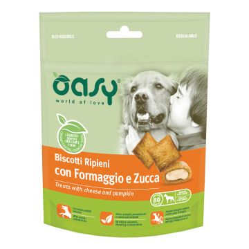 Oasy Cane Snack Biscotti Ripieni Adulto Formaggio & Zucca 80 Gr