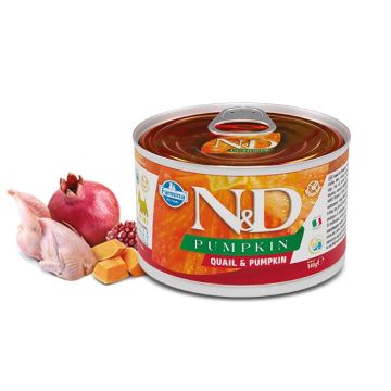 Farmina Cane N&D Pumpkin Adulto Mini Quaglia & Zucca Lattina 140 Gr