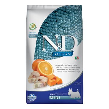 Farmina Cane N&D Ocean Adulto Mini Merluzzo, Zucca & Arancia 2,5 Kg