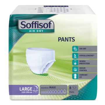 Pannolone soffisof air dry pants maxi large 8 pezzi