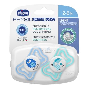 Chicco Succhietto light Boy Silicone  2m 2pezzi