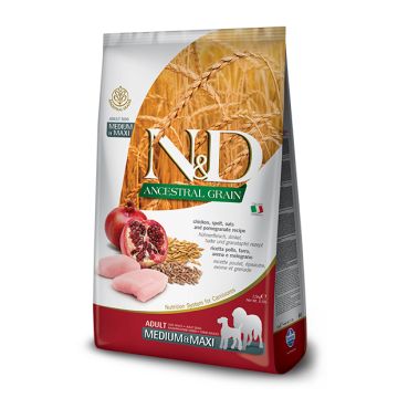 Farmina Cane N&D Ancestral Adulto Medium&Maxi Pollo, Farro, Avena & Melograno 2,5 Kg