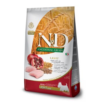 N&d ancestral dog chicken & pomegranate light mini 2,5 kg