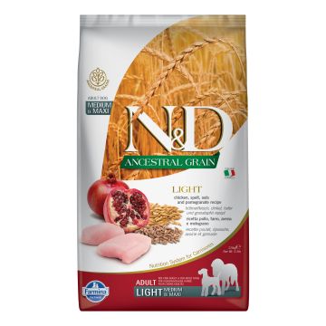 N&d ancestral dog chicken & pomegranate light medium/maxi 2,5 kg