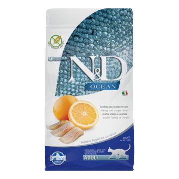 N&d ocean cat herring & orange adult 1,5 kg