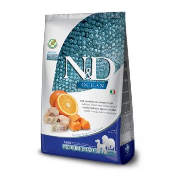 Farmina Cane N&D Ocean Adulto Medium&Maxi Merluzzo, Zucca & Arancia 2,5 Kg