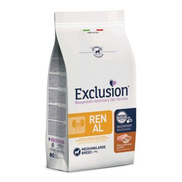Exclusion Cane Diet Renal Adulto Medium&Large Maiale, Sorgo & Riso 12 Kg
