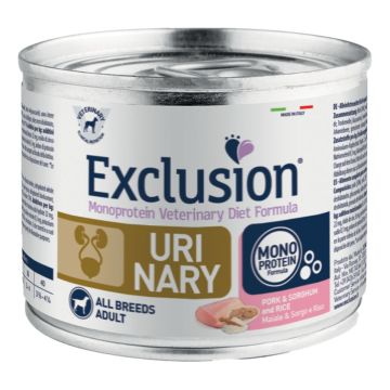 Exclusion Cane Diet Urinary Adulto All Breeds Maiale, Sorgo & Riso Lattina 200 Gr