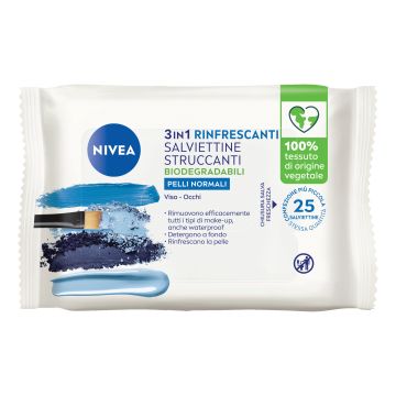 Nivea salviettine struccanti pelli normali e miste 25 pezzi