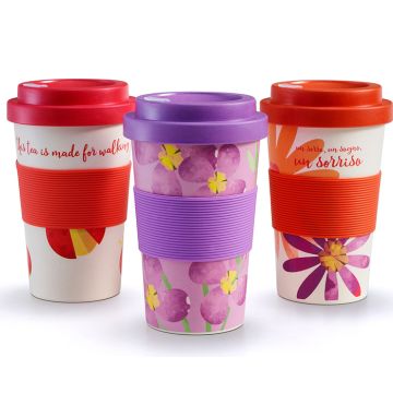 Bamboo mug watercolor violette 1 pezzo