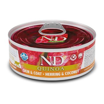 N&d cat quinoa skin & coat herring & coconut 80 g