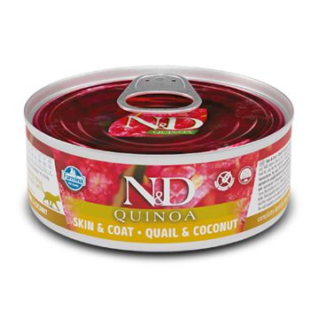 N&d cat quinoa skin & coat quail & coconut 80 g