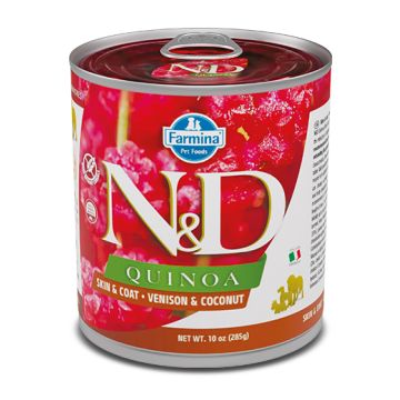 N&d dog quinoa skin & coat venison coconut 285 g