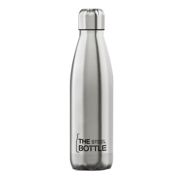 The steel bottle silver