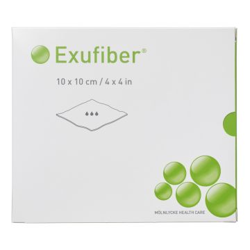 Medicazione assorbente in fibre gelificanti exufiber 10x10 cm 10 pezzi