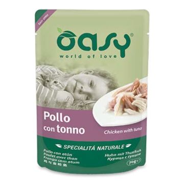 Oasy Gatto Specialita' Naturali In Busta Adulto Pollo & Tonno 70 Gr
