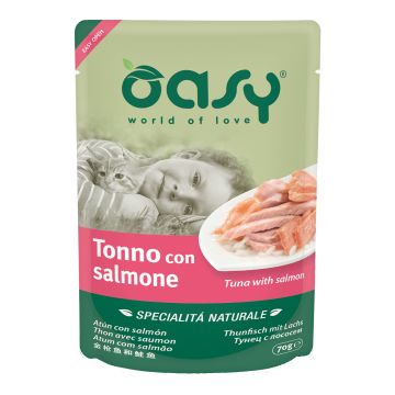 Oasy Gatto Specialita' Naturali In Busta Adulto Tonno & Salmone 70 Gr