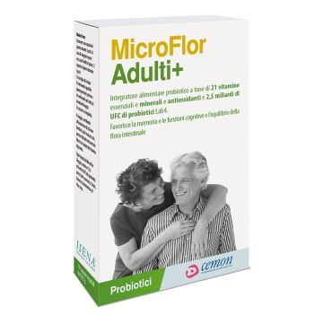 Microflor Adulti + Integratore per la Memoria e Funzioni Cognitive 30 Capsule Vegetali