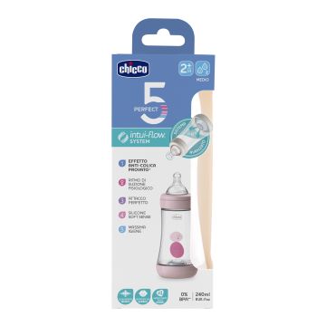 Chicco Biberon perf5 2f Silicone girl 240ml