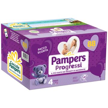 Pannolini quadripack pampers progressi maxi 88 pezzi