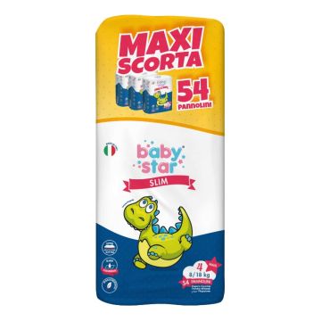 Pannolini babystar slim maxiscorta taglia 4 54 pezzi