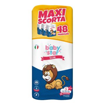 Pannolini babystar slim maxiscorta taglia 5 48 pezzi