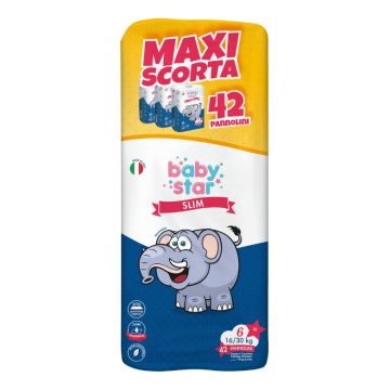 Pannolini babystar slim maxiscorta taglia 6 42 pezzi