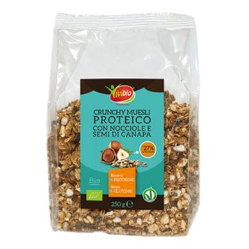 Vivibio crunchy proteico con nocciole senza glutine 250 g