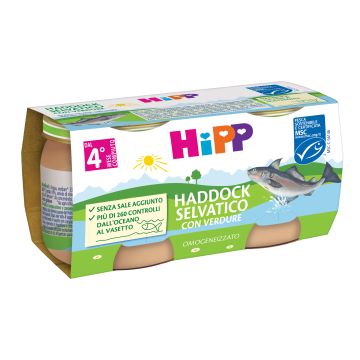 Hipp omogeneizzato di filetti di haddock selvatico con verdure 2x80 g
