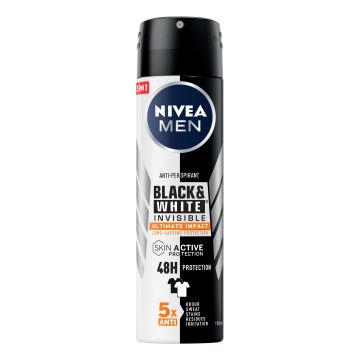 NIVEA - Men Black & White Invisible - Deodorante anti-traspirante Spray 150 ml