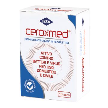 Ceroxmed disinfettante liquido in fazzolettini monouso 10 pezzi Ceroxmed disinfettante liquido in fazzolettini monouso 10 pezzi