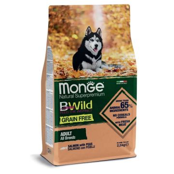 Monge Cane Bwild Grain Free Adulto All Breeds Salmone & Piselli 12 Kg