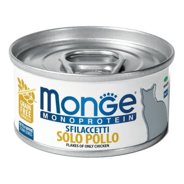 Monge Gatto Monoprotein Lattina Adulto Sfilaccetti Solo Pollo 80 Gr