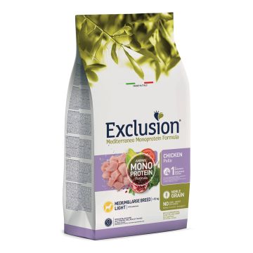 Exclusion Cane Mediterraneo Adulto Medium&Large Light Pollo 3 Kg