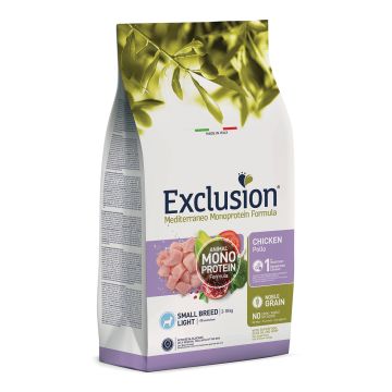 Exclusion Cane Mediterraneo Adulto Small Light Pollo 500 Gr