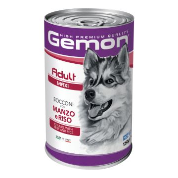 Gemon Cane Bocconi Adulto Maxi Manzo & Riso 1250 Gr