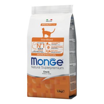Monge Gatto Natural Superpremium Adulto Sterilizzato Anatra 1,5 Kg