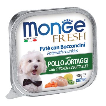 Monge Cane Fresh Vaschetta Adulto Pollo & Verdure 100 Gr