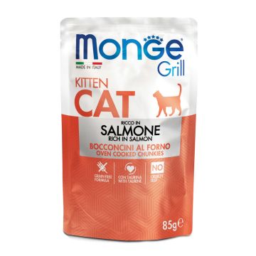Monge Gatto Grill Busta Kitten Salmone 85 Gr