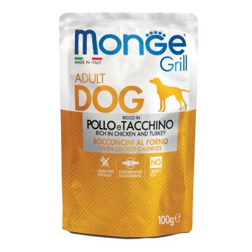 Monge Cane Grill Busta Adulto Pollo & Tacchino 100 Gr