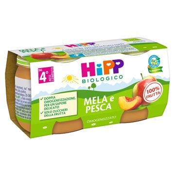 Hipp omog mela/pesca 2x80g