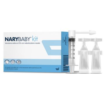 Nary Baby kit soluzione salina al 3% con nebulizzatore nasale 20 fialoidi 5ml
