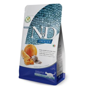 Farmina Gatto N&D Ocean Adulto Aringa, Zucca & Arancia 1,5 Kg