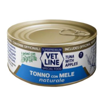Vet line per gatto tonno naturale+mele 70 g Vet line per gatto tonno naturale+mele 70 g