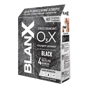 Blanx o3x black strisce sbiancanti e antimacchia 14 pezzi