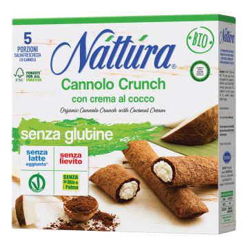 Nattura cannolo crunch con crema al cocco bio 5 pezzi da 25 g