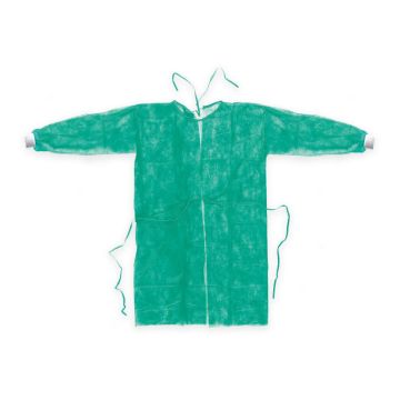 Camice visitatore con polsini elastico isogown verde large 10 pezzi