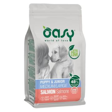 Oasy Cane Oap Puppy&Junior Medium&Large Salmone 2,5 Kg   New Pack