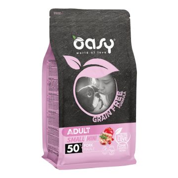 Oasy Cane Grain Free Adulto Small&Mini Maiale 800 Gr